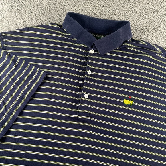 Amen Corner Other - Vtg Amen‎ Corner Masters Augusta Golf Polo Shirt Mens L Blue Green Stripe Cotton